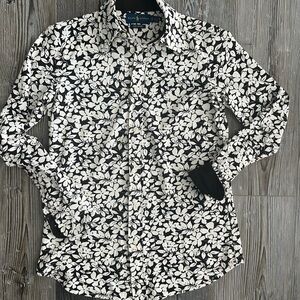 Ralph Lauren Black and White Floral Shirt